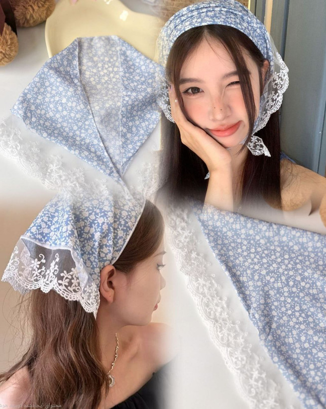 مینی اسکارف سبک با گلدوزی