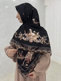 روسری ابریشم ساتن مجلسی وقواره بزرگ